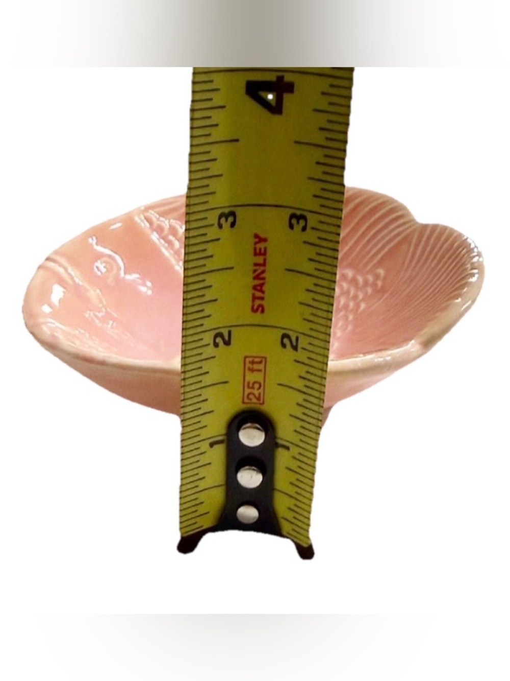 Pottery Barn Malibu Fish Bowl Coral Pink Coastal Stoneware 5” - Picture 6 of 6